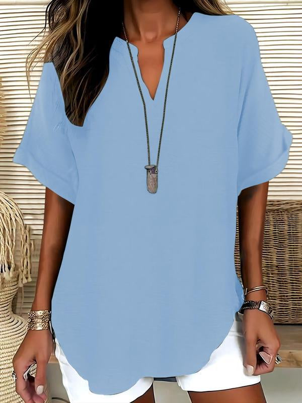 Summer Loose Solid Color Women's Casual Shirt