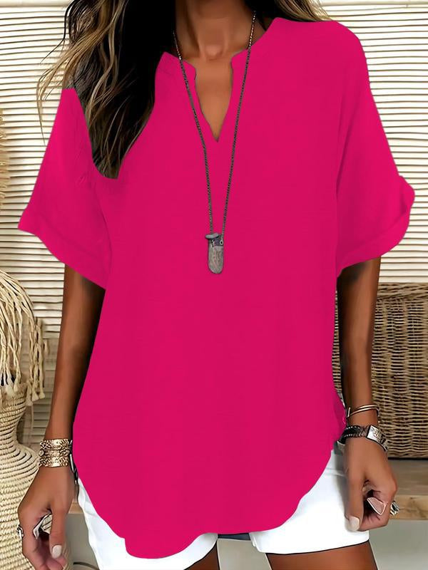 Summer Loose Solid Color Women's Casual Shirt