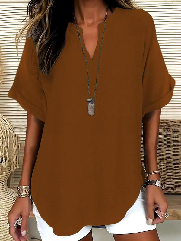 Summer Loose Solid Color Women's Casual Shirt