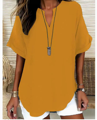 Summer Loose Solid Color Women's Casual Shirt