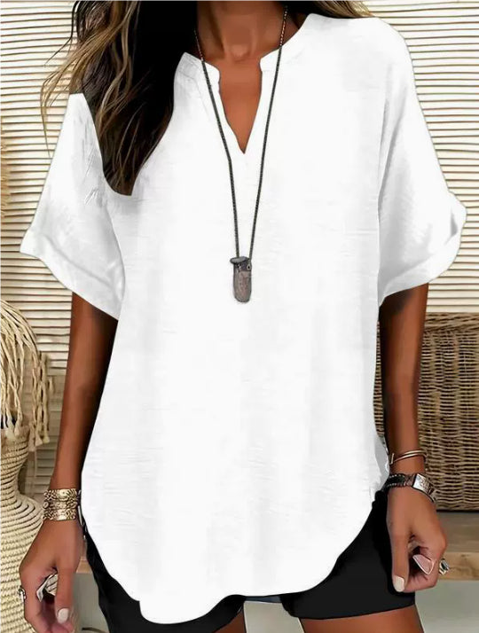 Summer Loose Solid Color Women's Casual Shirt